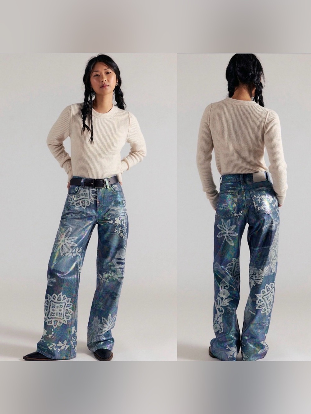 We The Free Tinsley Baggy High Rise Illusion Jeans Straight Leg